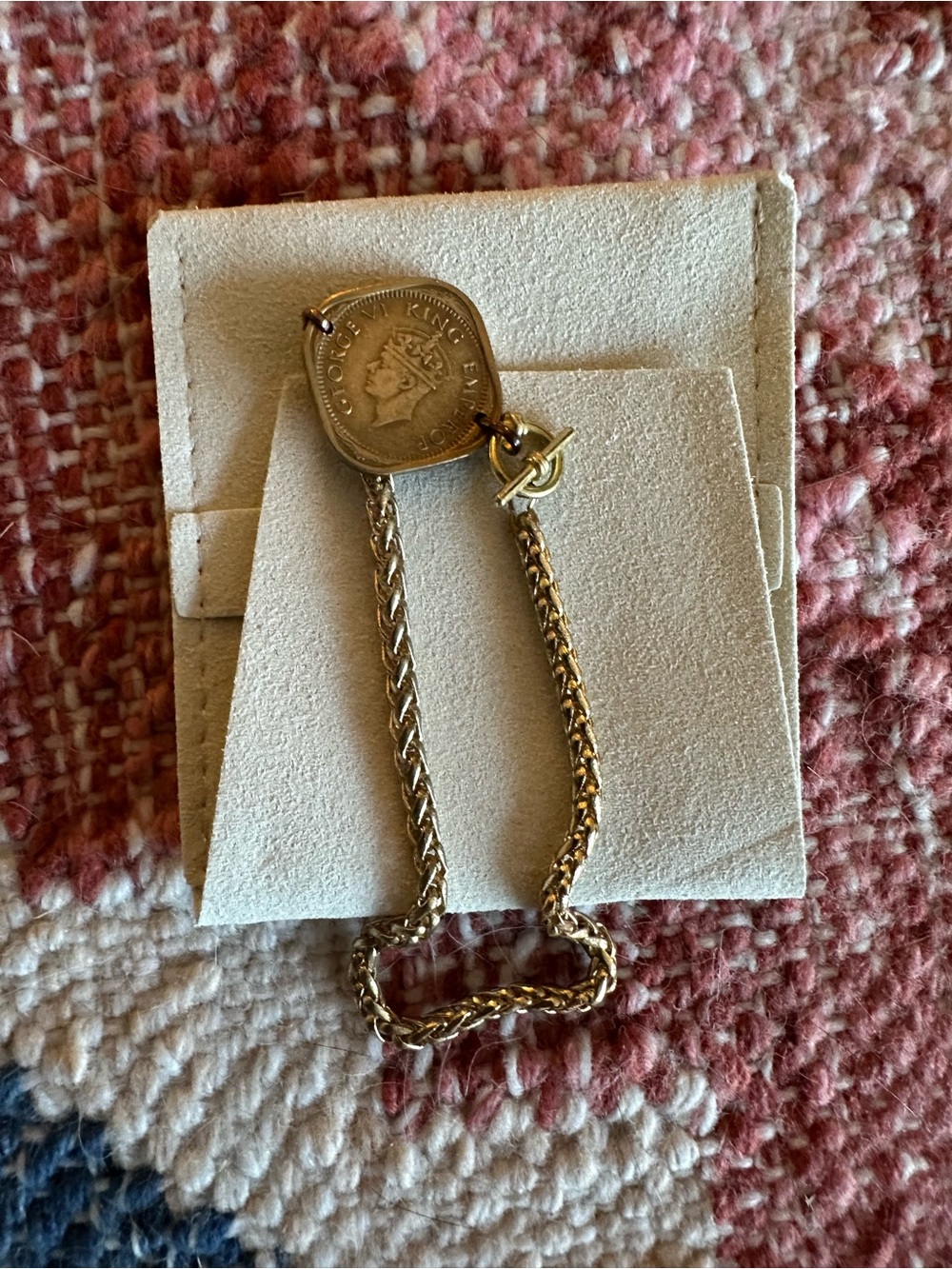 Gold Coin Pendant Chain Bracelet